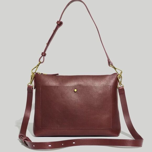 Madewell Handbags - Madewell Timeless Brown Leather Shoulder Bag with Adjustable Strap
